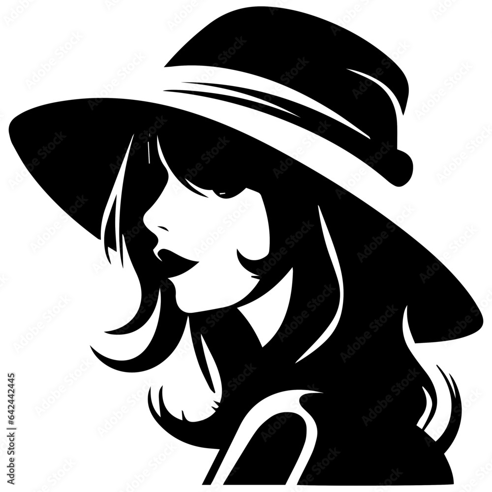 Woman Profile Silhouettes - Vector Illustration Woman Profile Silhouettes - Vector Illustration