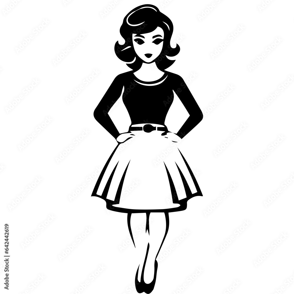 Woman Profile Silhouettes - Vector Illustration Woman Profile Silhouettes - Vector Illustration