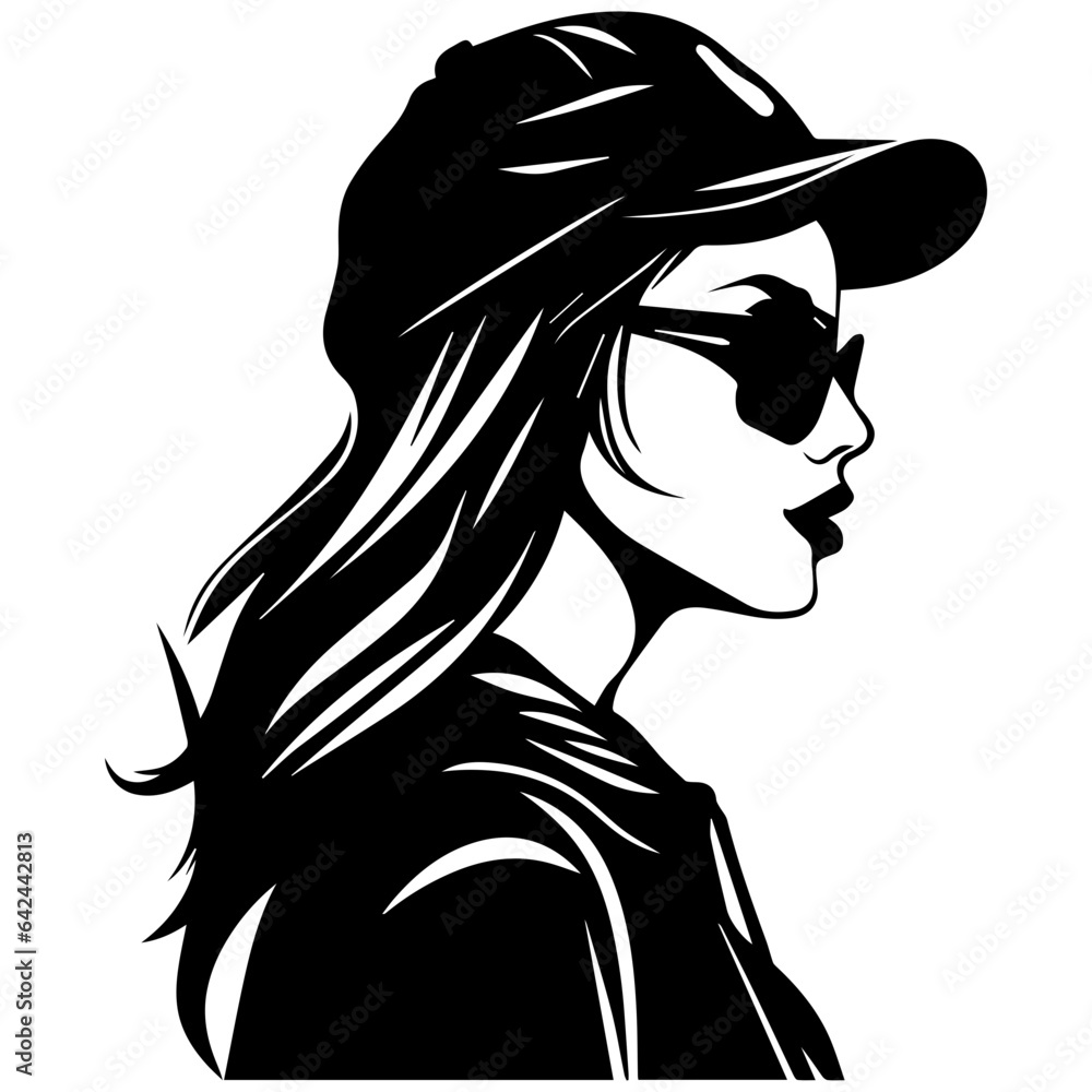 Woman Profile Silhouettes - Vector Illustration Woman Profile Silhouettes - Vector Illustration