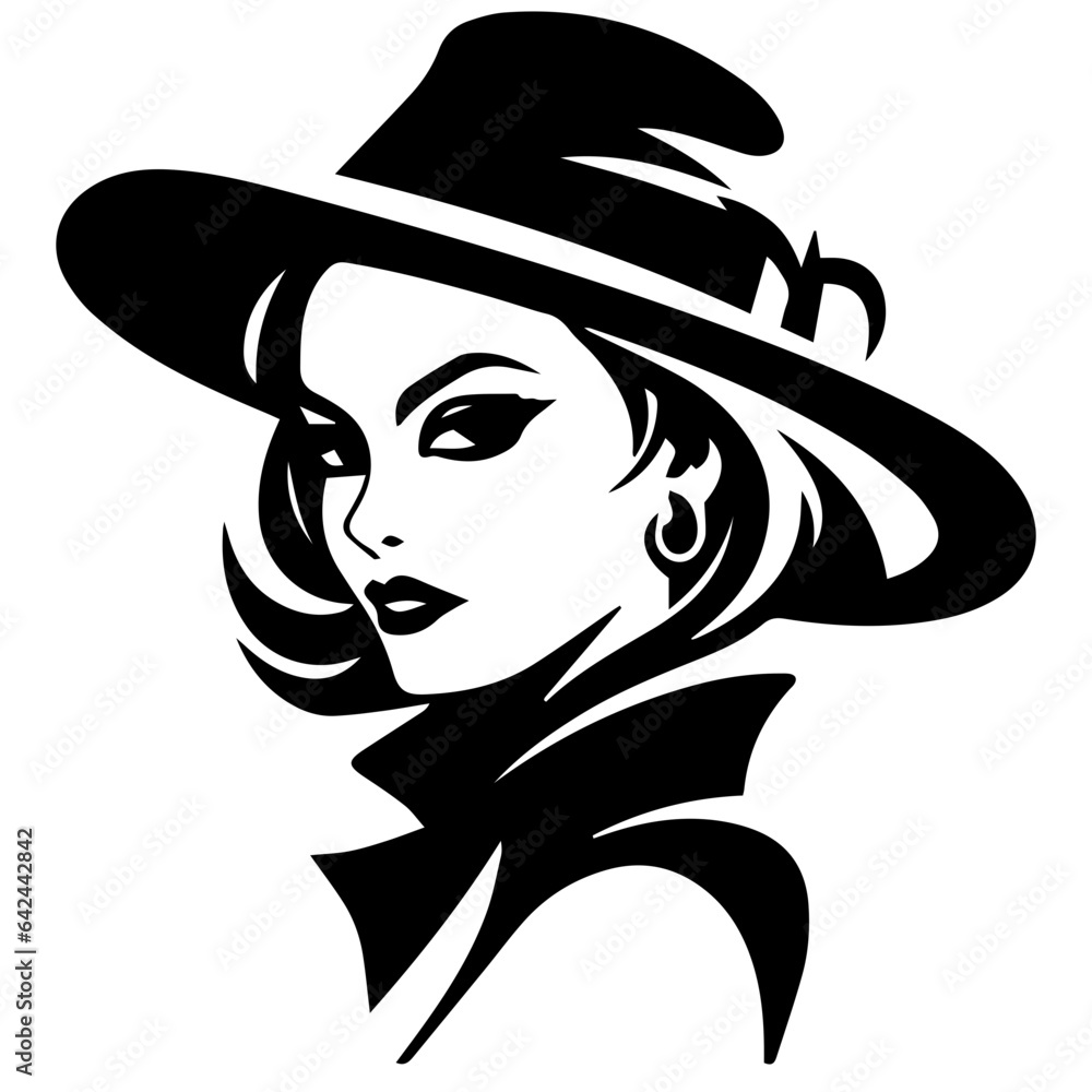 Woman Profile Silhouettes - Vector Illustration Woman Profile Silhouettes - Vector Illustration
