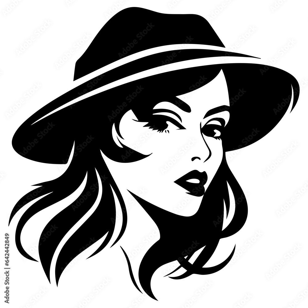 Woman Profile Silhouettes - Vector Illustration Woman Profile Silhouettes - Vector Illustration