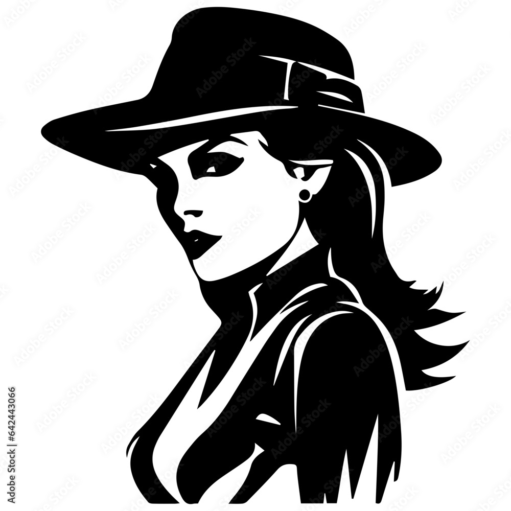 Woman Profile Silhouettes - Vector Illustration Woman Profile Silhouettes - Vector Illustration