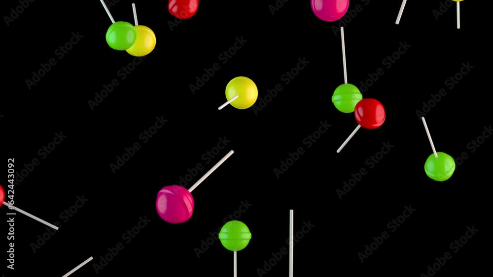 Falling lollipop candies isolated with an alpha channel Falling lollipop candies isolated with an alpha channel