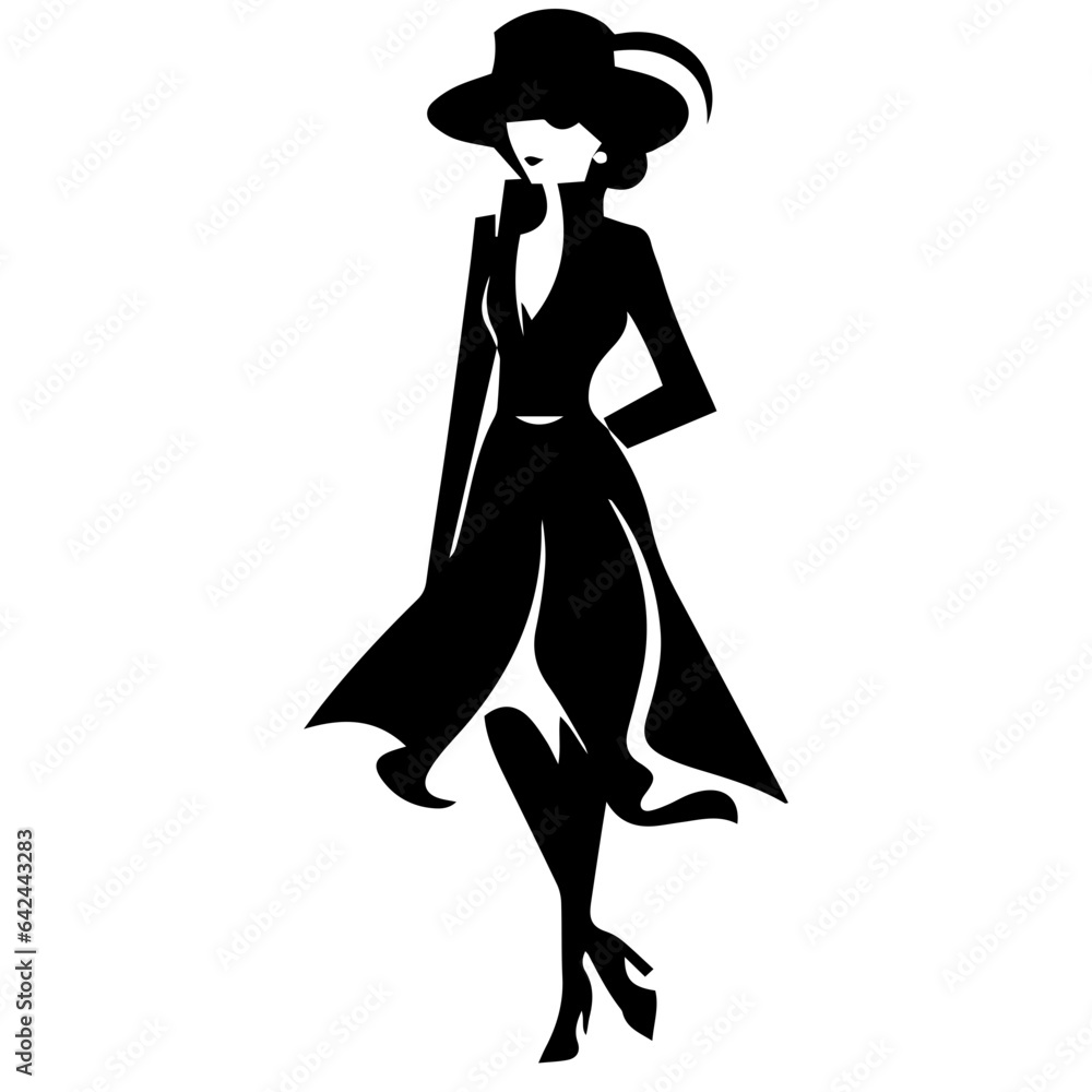 Woman Profile Silhouettes - Vector Illustration Woman Profile Silhouettes - Vector Illustration