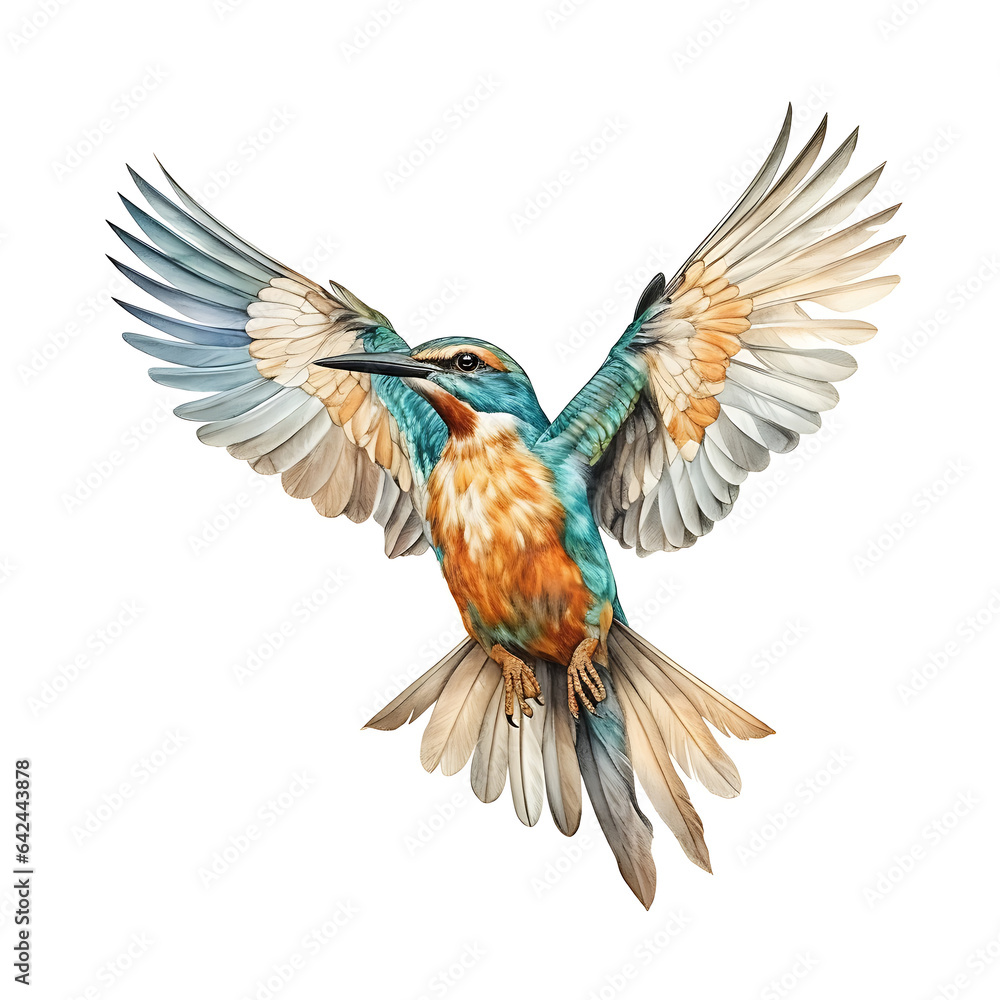 bird, made of watercolor, gouache paint, white background, isolated, generative ai bird, made of watercolor, gouache paint, white background, isolated, generative ai