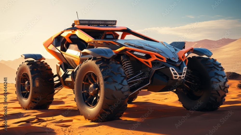 Luxury Off-Road Auto Roaming Free in the Savanna Luxury Off-Road Auto Roaming Free in the Savanna