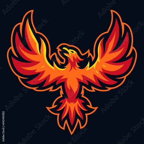 Red Phoenix for esport and sport mascot logo