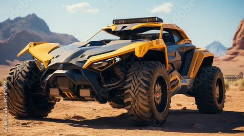 Luxe Off-Roading Bliss in the Desert: Futuristic 4x4 Cars in Action