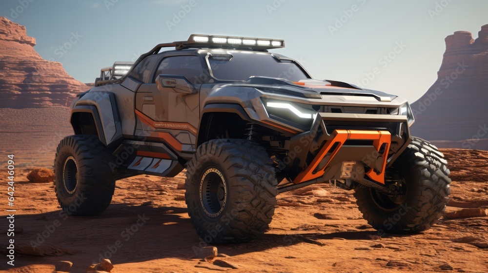 Luxe Desert Voyages Embrace the Arid Landscape in Luxury Bliss: Futuristic Off-Road Cars