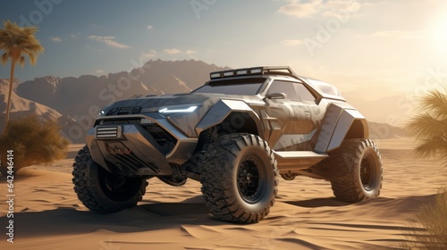 Off-Roading the Desert Bliss in Luxury Bliss: Futuristic Buggy Cars in Action © Yaroslav Herhalo