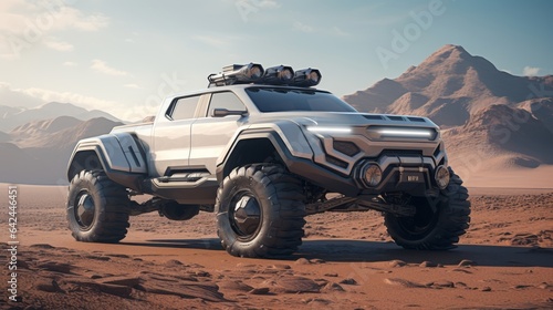 Off-Road Marvels in Luxury Bliss: Futuristic 4x4 Cars in Desert Challenges © Yaroslav Herhalo