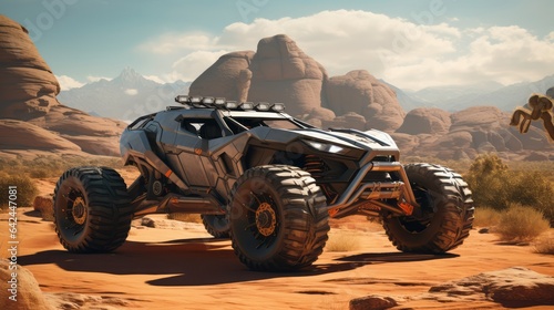 Luxurious All-Terrain Vehicle Roams Desert Terrain