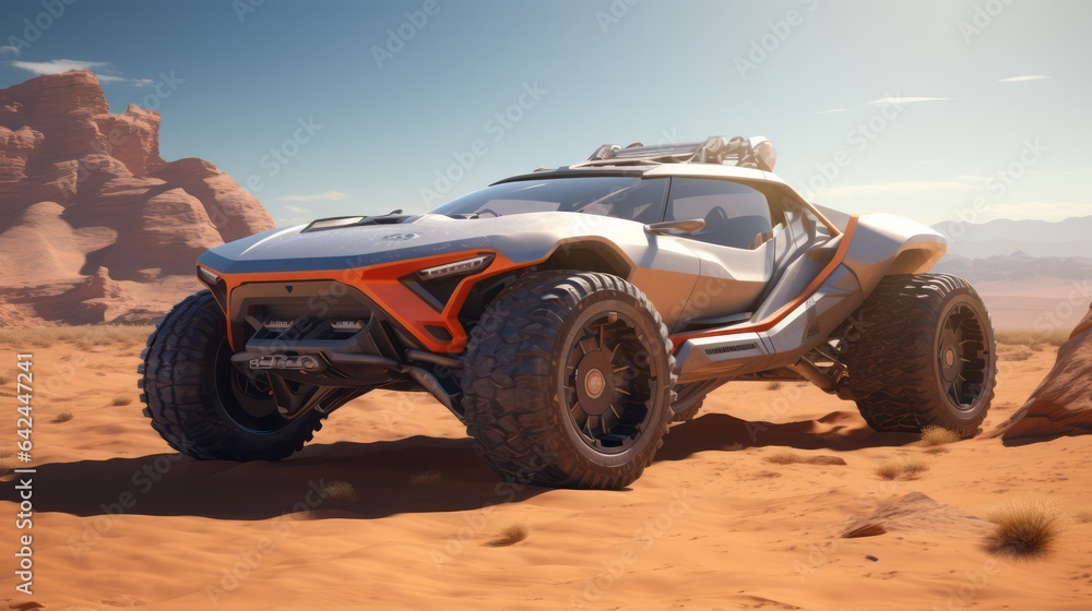 Futuristic Desert Roamer: Luxury Off-Road Triumph