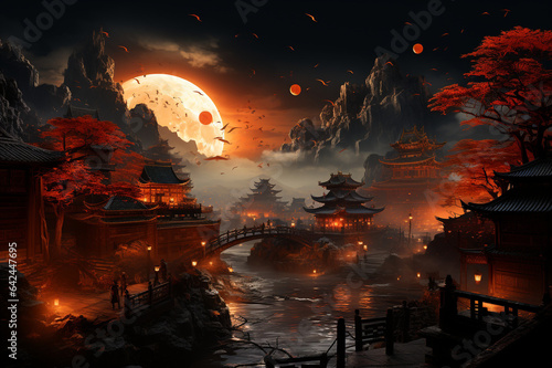 Chinese style fantasy scenes made with AI