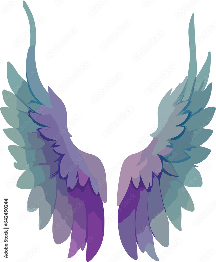 Obraz premium Angel Wings Heart Vector Illustration
