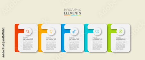 Business infographic template design icons 5 options or steps