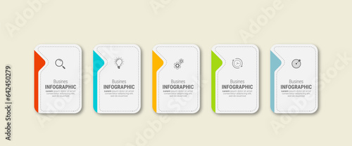 Business infographic template design icons 5 options or steps