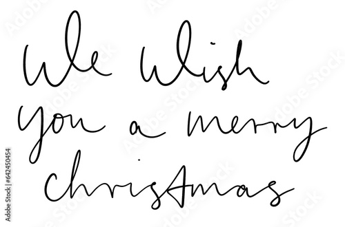 We wish you a merry christmas ink brush bold lettering