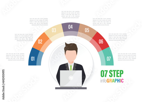 Wallpaper Mural employee half circle Pie charts for infographics. Elements with 3, 4, 5, 6, 7, 8, 9, 10 steps, options. Torontodigital.ca
