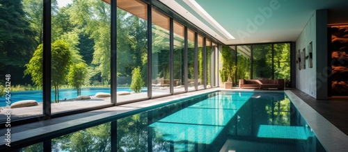 Architectural design of opulent villa including indoor pool