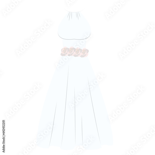 wedding dress White wine bottle isolated on white background with silhouette illustration