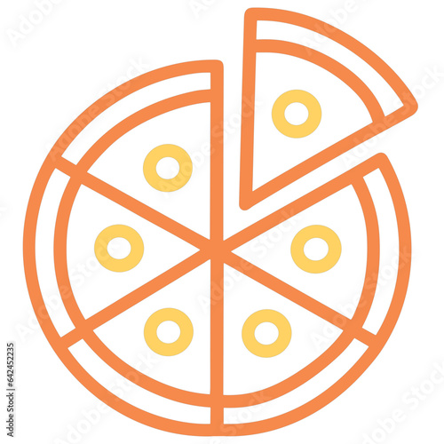 pizza Illustration of a delicious slice topped with , cheese, and cream,in a cartoon-style vector art