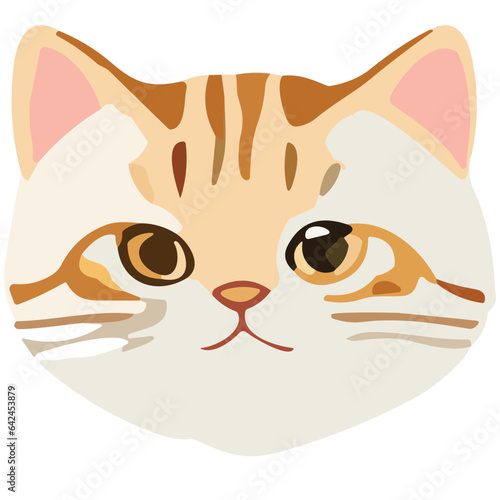 Playful Cartoon Kitten Illustration with Orange Fur and a Fun Smile