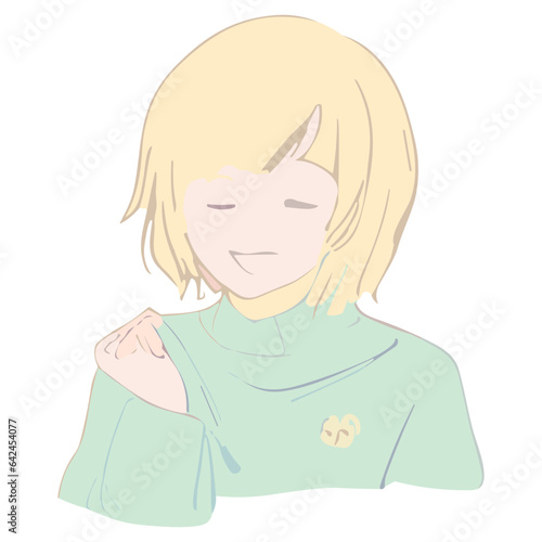 Smiling Little Girl with Beautiful Hair in Vector Cartoon Illustration of a Fashionable Lady with Stylish Makeup and Elegant Design
