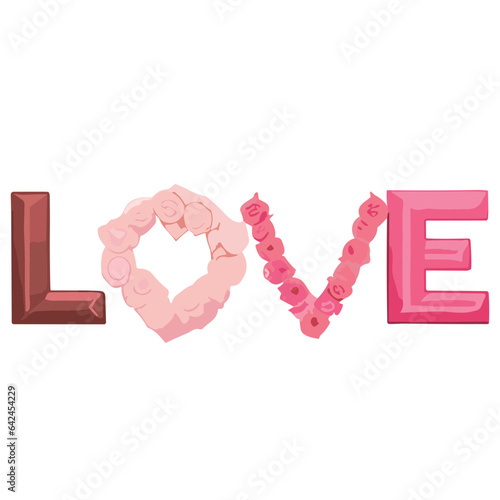 LOVE word for online photo editing decoration
