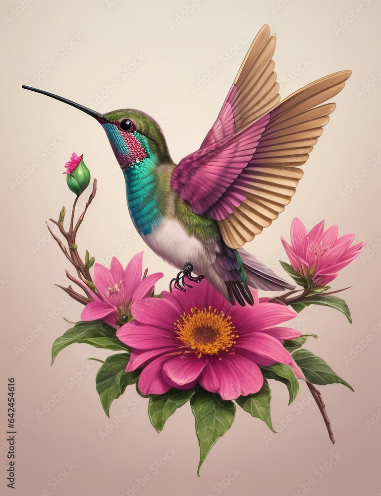 Obraz premium hummingbird and flower