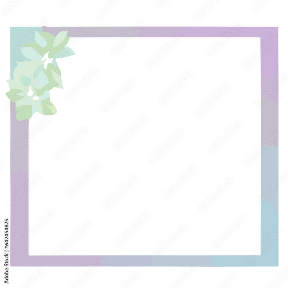 Floral Frame for Photo with Pink Flowers and Green Leaves Floral Frame for Photo with Pink Flowers and Green Leaves