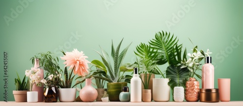 adorable plants next to beauty products