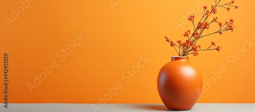 Beautiful curve of orange vase