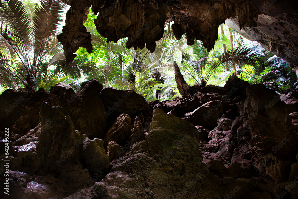 Hup Pa Tat cave valley and Khao Pla Ra limestone mountain in Tham