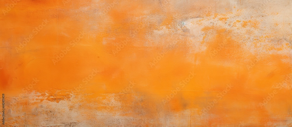 Abstract background with textured orange plaster or concrete stylized art banner for text