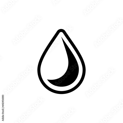 Liquid or oil drop icon. Simple vector black glyph icon isolated on white background.