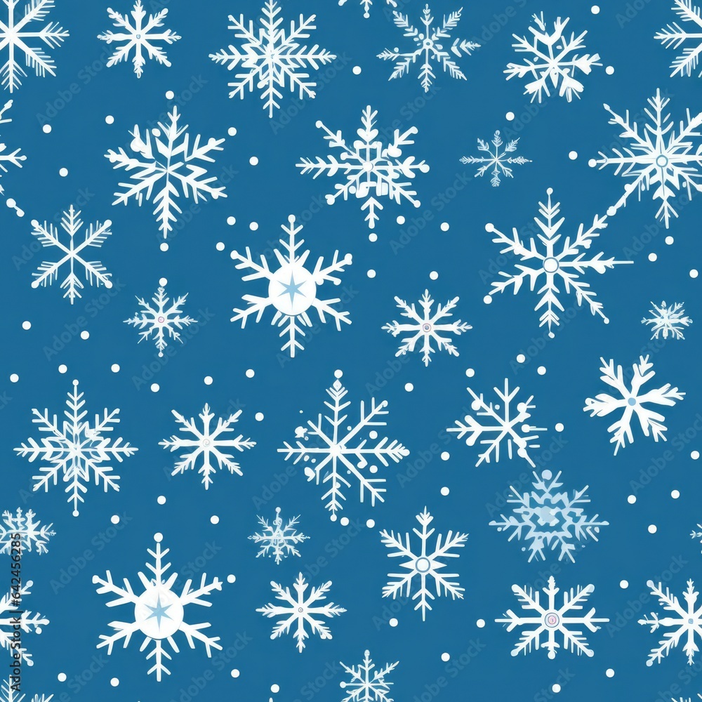 Seamless texture of snowflakes