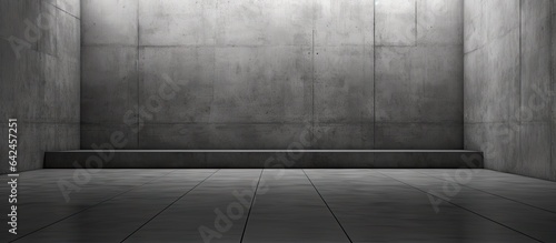 Architectural background with smooth abstract dark interior ing
