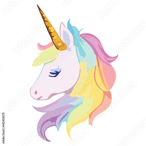 Image featuring a cute pink unicorn in cartoon style