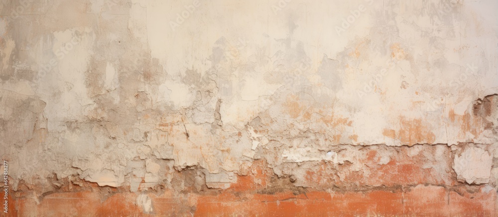 During the wall s refurbishment its old peeling plaster remains as a flat background During the wall s refurbishment its old peeling plaster remains as a flat background