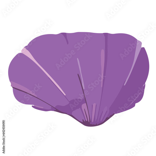 Seashell illustration in brown with tropical beach vibes, isolated design featuring marine scallop patterns and clam shapes for summer decoration