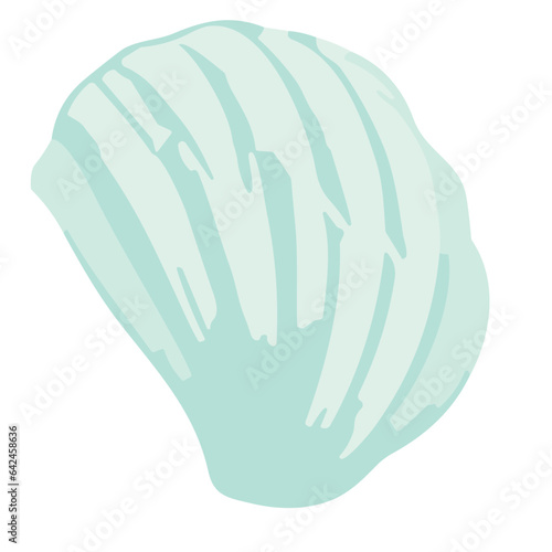 Seashell illustration in brown with tropical beach vibes, isolated design featuring marine scallop patterns and clam shapes for summer decoration