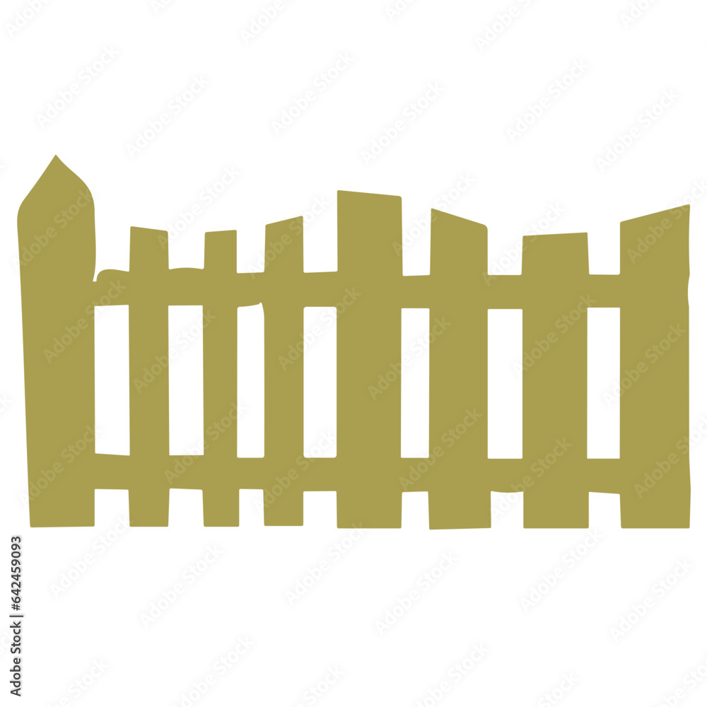 Isolated Wooden Fence with Brown Planks and Grass Background - Vector Illustration for Garden Design and Nature Protection Isolated Wooden Fence with Brown Planks and Grass Background - Vector Illustration for Garden Design and Nature Protection