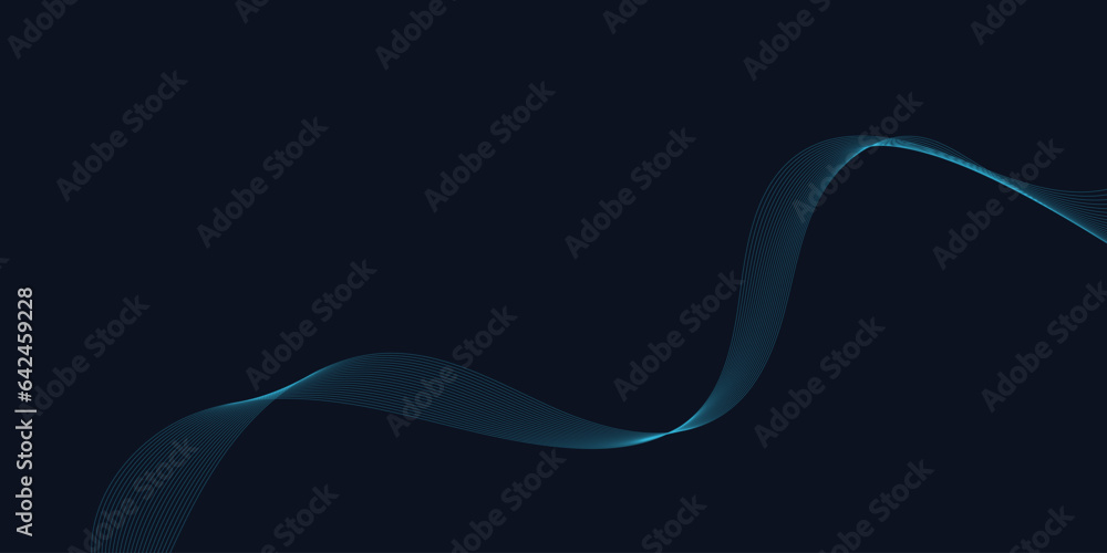 Abstract vector background with blue wavy lines. Blue wave background ...