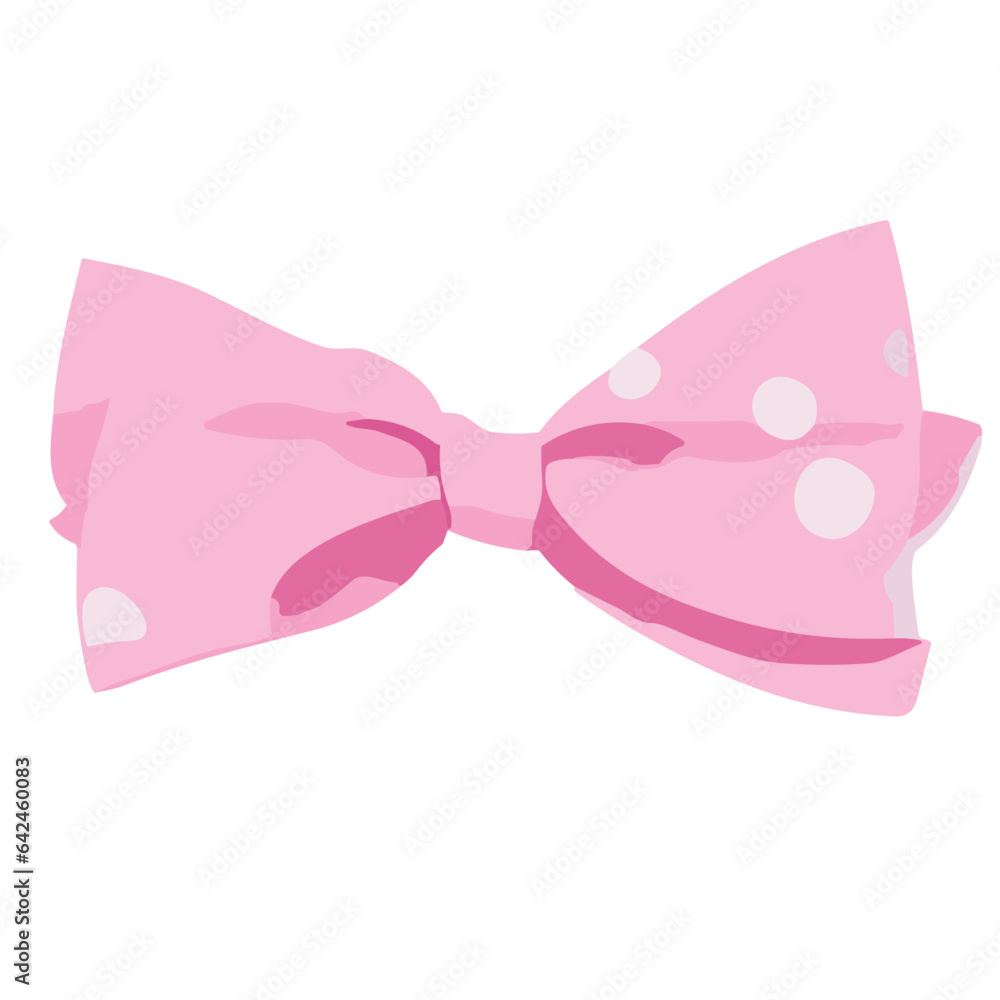Pink Bow adorned with Butterfly Wings in a White Background - Nature-inspired Vector Illustration with a Touch of Beauty and Summer Elegance