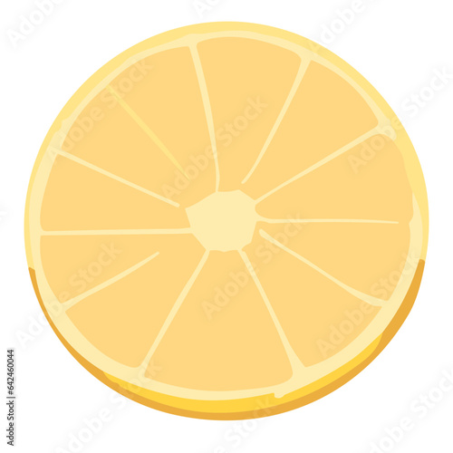 Isolated slice of citrus fruits: orange and lemon, fresh and juicy, on white background
