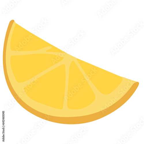 Isolated slice of citrus fruits: orange and lemon, fresh and juicy, on white background