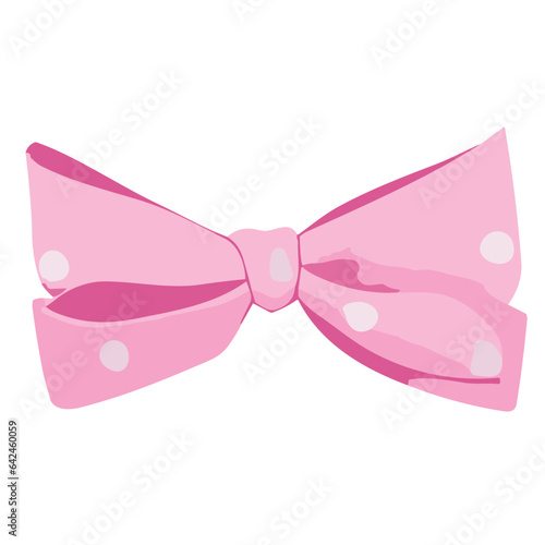 Pink Bow adorned with Butterfly Wings in a White Background - Nature-inspired Vector Illustration with a Touch of Beauty and Summer Elegance © Deejungvillage
