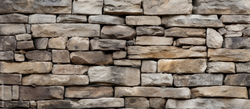 Background or texture created by a portion of a stone wall Background or texture created by a portion of a stone wall