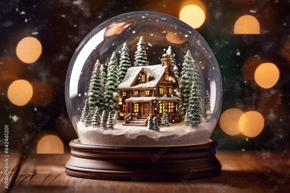 Fototapeta premium Snow globe in the window